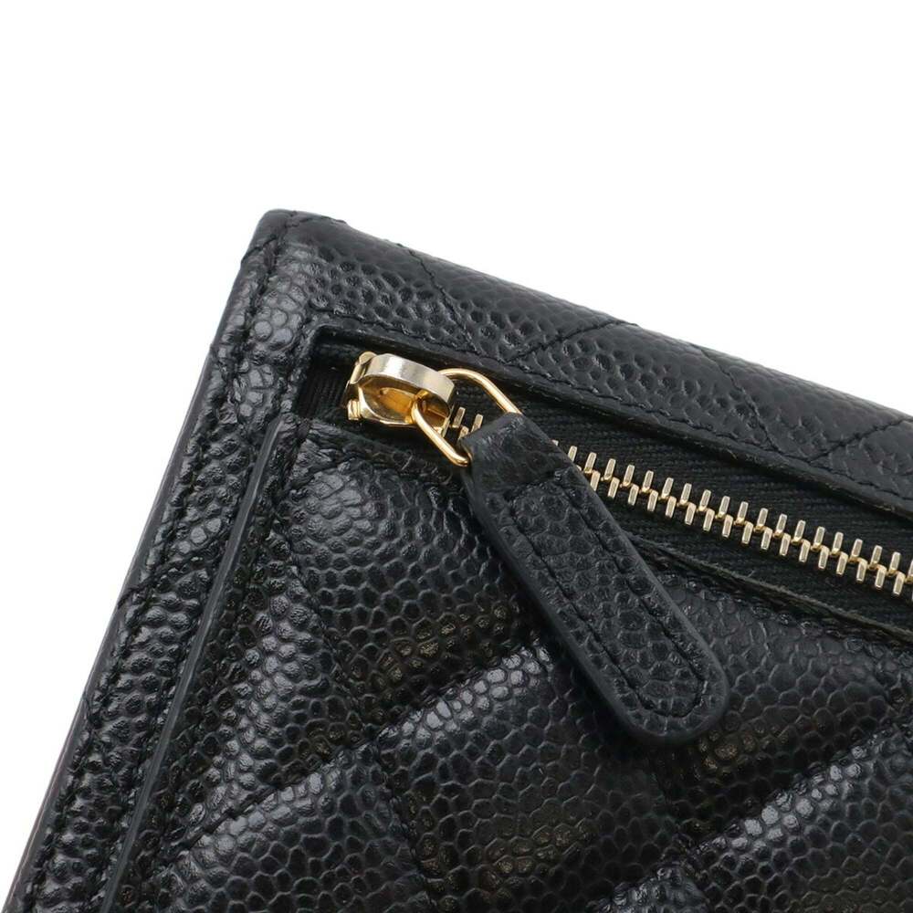 CHANEL Black Caviar Leather Logo Wallet - Picture 6 of 10